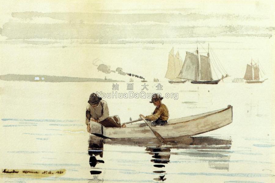 Boys Fishing Gloucester Harbor - 温斯洛·荷默